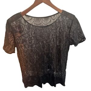 American Apparel Black Lace Top